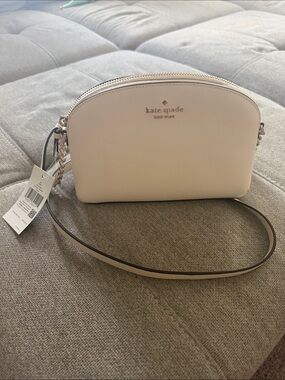 kate spade Cream Saffiano Dome Crossbody with Slim Strap